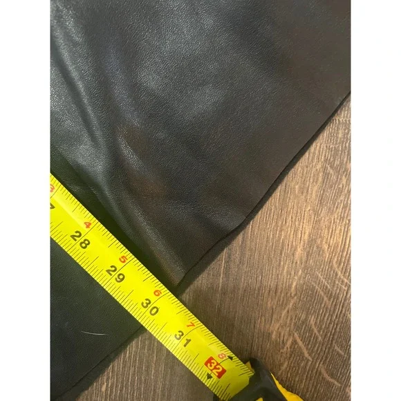 Bailey 44 Black Vegan Leather Belted Midi Skirt A-Line NWT Size Medium Women's - Picture 5 of 5